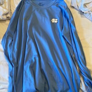 Nike UNC Men's Light Blue (M) & white (S) Dri-FIT Long Sleeve Tee